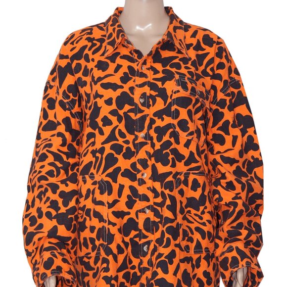 BDG Dani Oversized Flannel Shirt Printed Jacket Buttondown Top - Picture 3 of 6